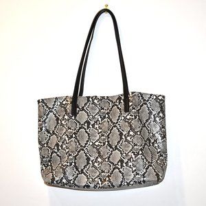 Black & Gray Snakeskin Print Tote Purse Bag